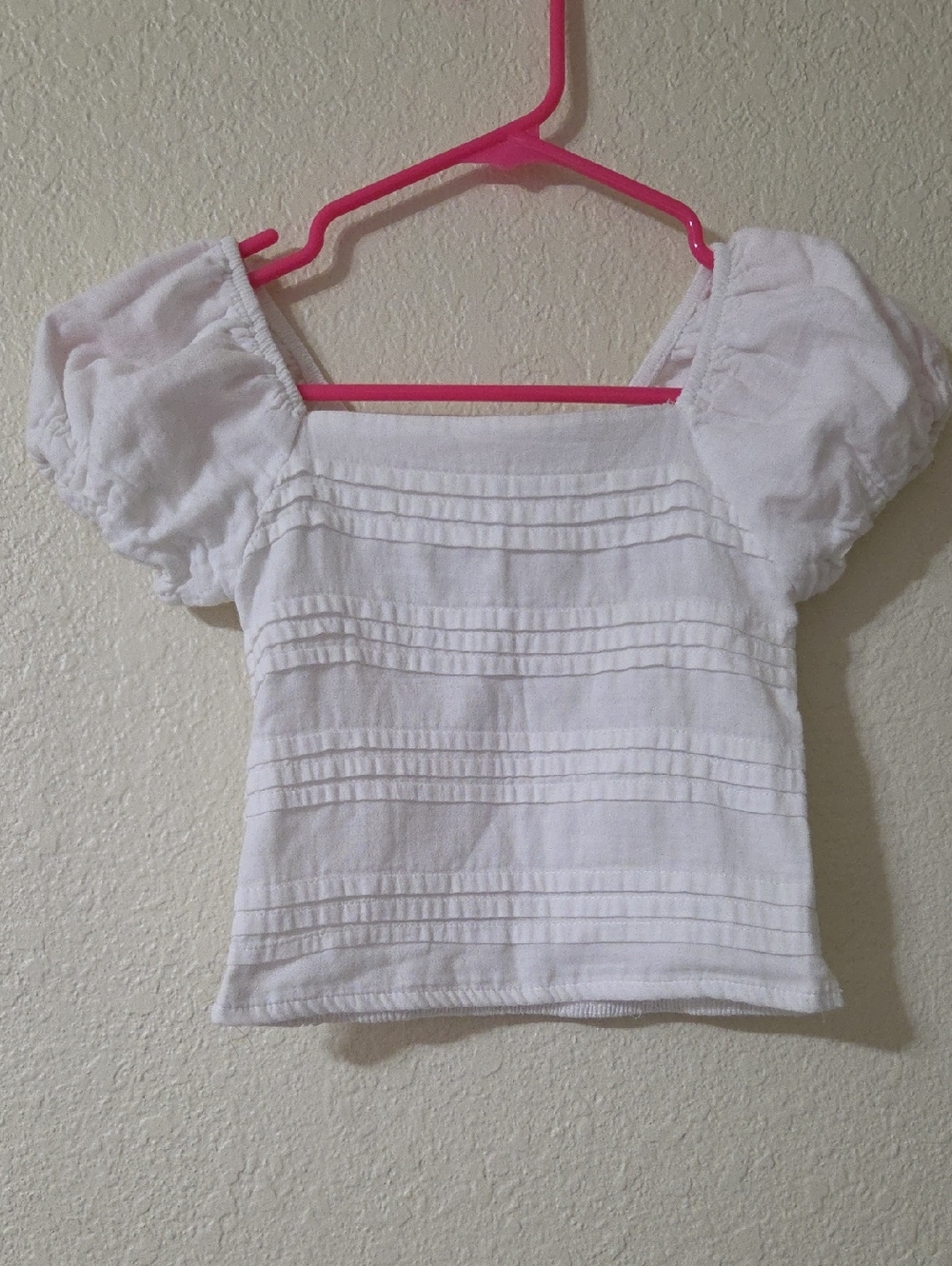Girls btween White Puff Sleeve Square Neck Blouse
